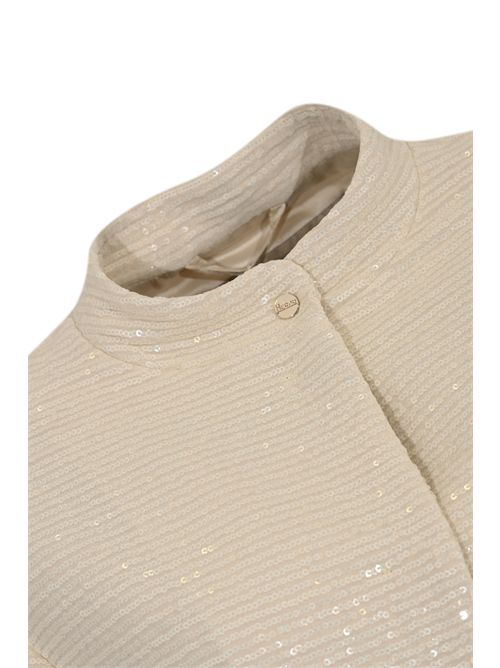 Cappotto con paillettes Avorio Herno | CA000610D 12862S1200